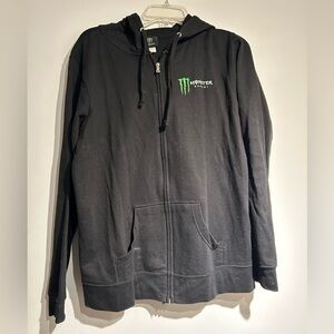 Black Monster Energy Zip-Up Hoodie